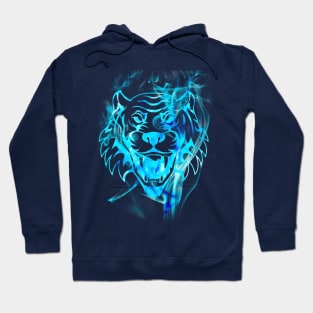 Sparkling Blue Tiger Art Hoodie